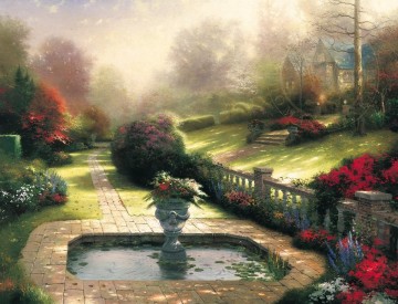 Jardines más allá de la puerta de otoño Thomas Kinkade Pinturas al óleo
